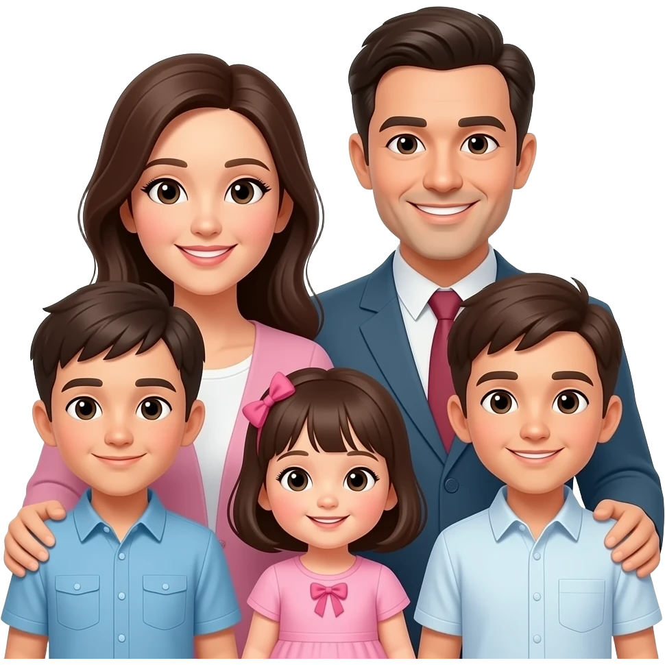 Mom, dad, two older brothers and baby girl emoji
