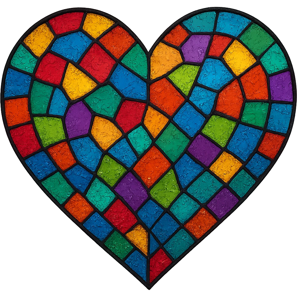 heart with a stained glass mosaic emoji
