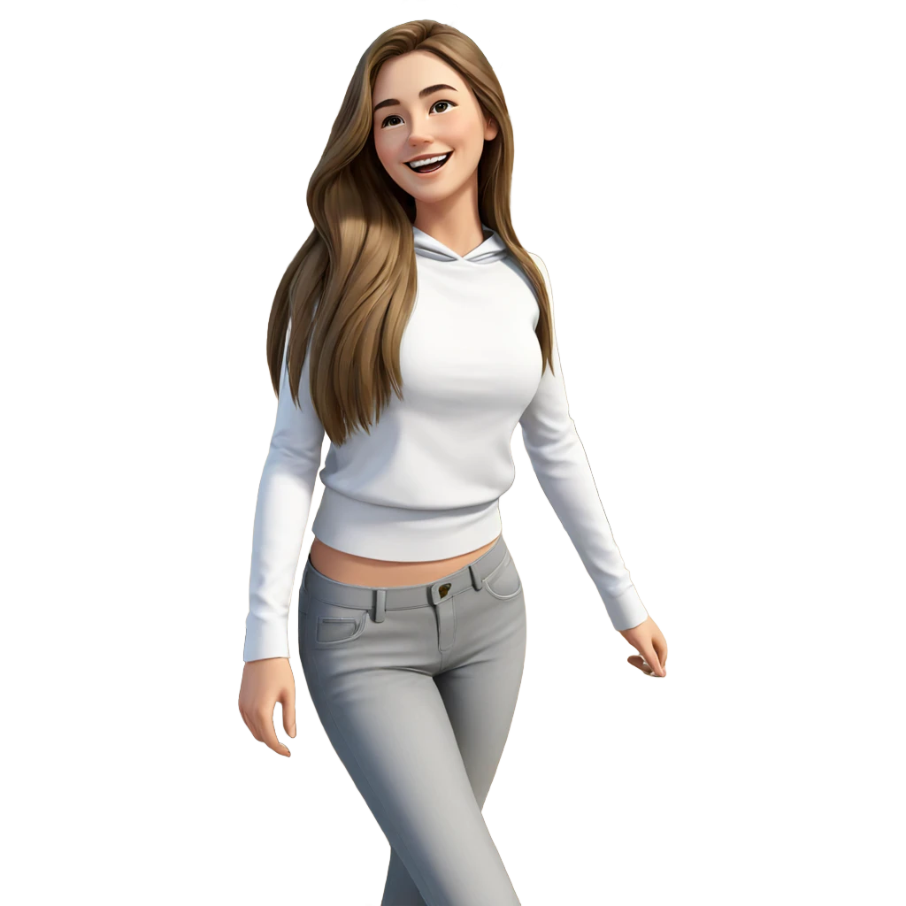 smiling girl with long hair emoji