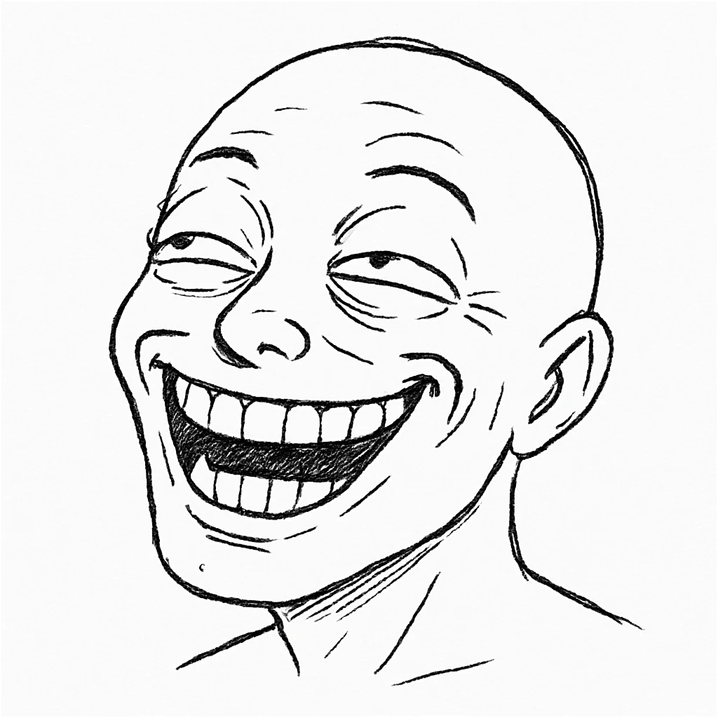 傻笑翻白眼：
"角色露出傻笑，嘴巴大张，眼睛翻白眼，面部肌肉紧张，表情搞笑又略带呆萌感” emoji