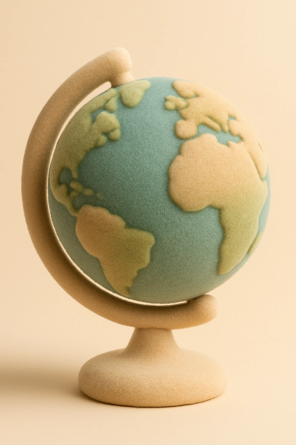 globe with visible continents and a stand emoji