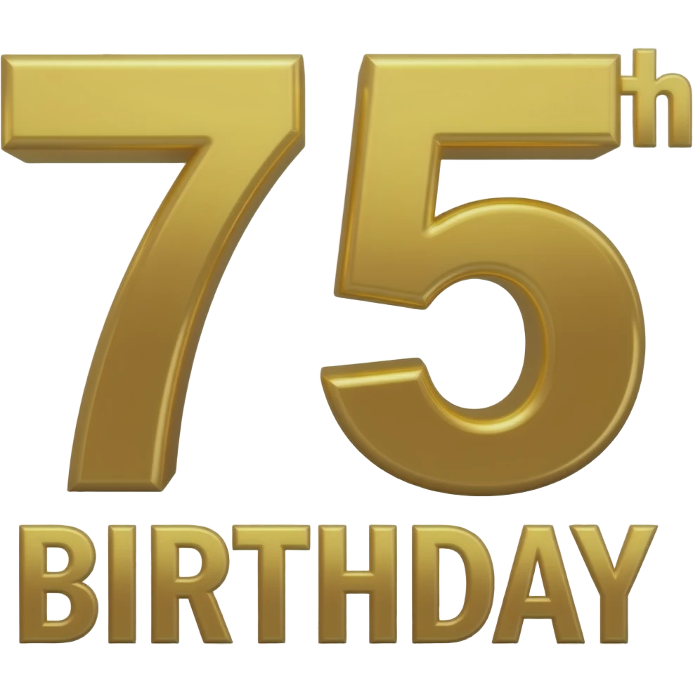 happy birthday message with 75th on it emoji