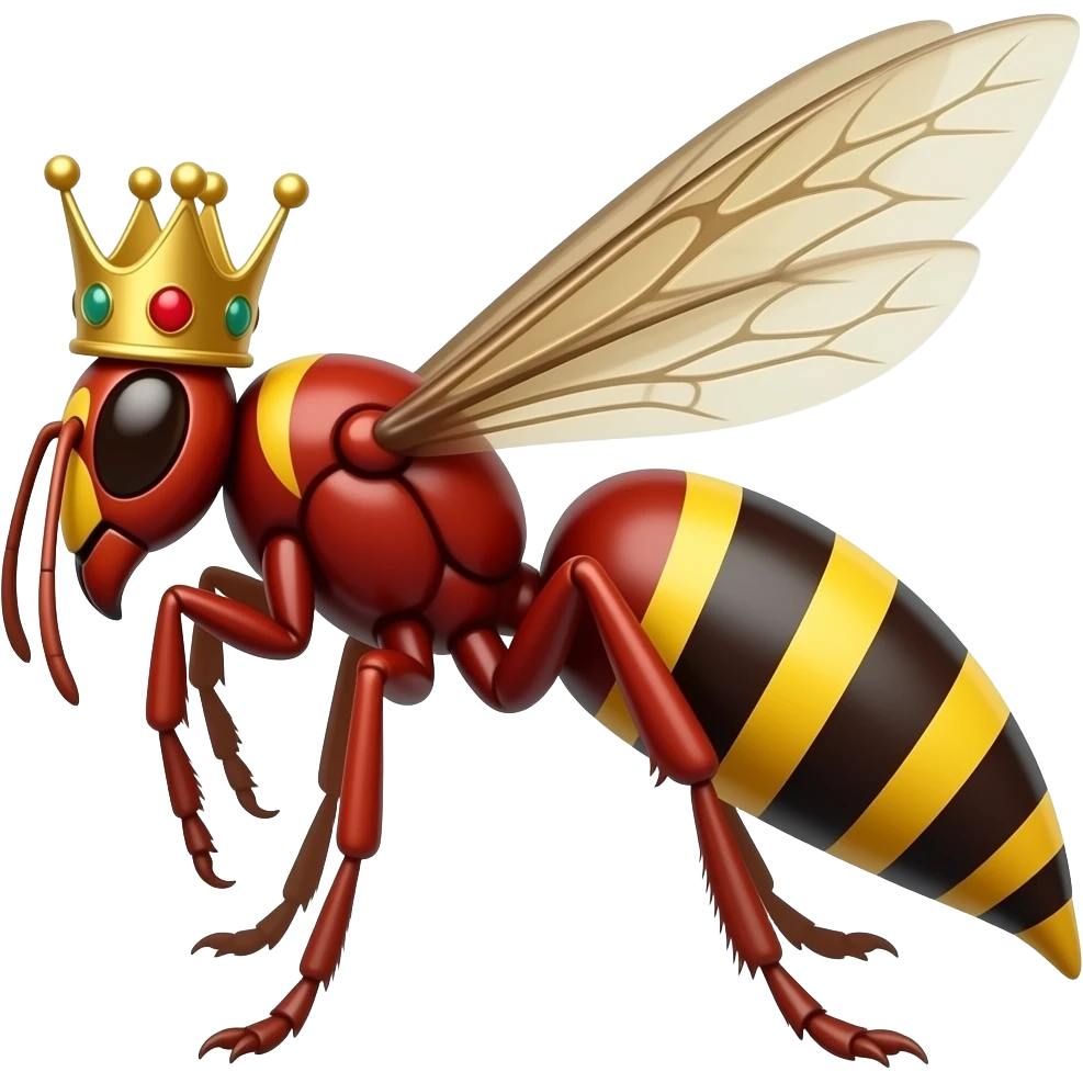Make a Red wasp queen with an crown make it on the side emoji