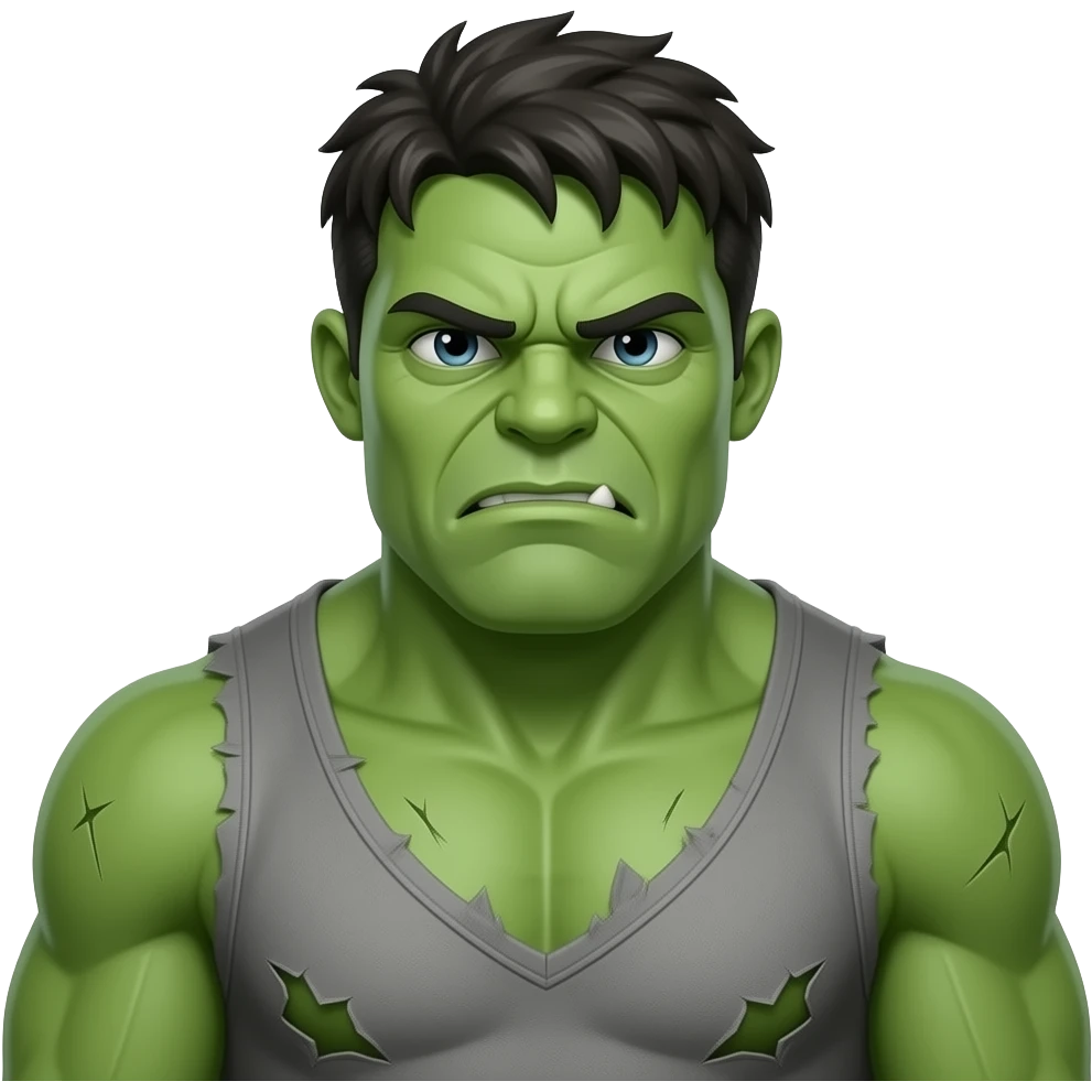 Hulk like sorry expresion emoji