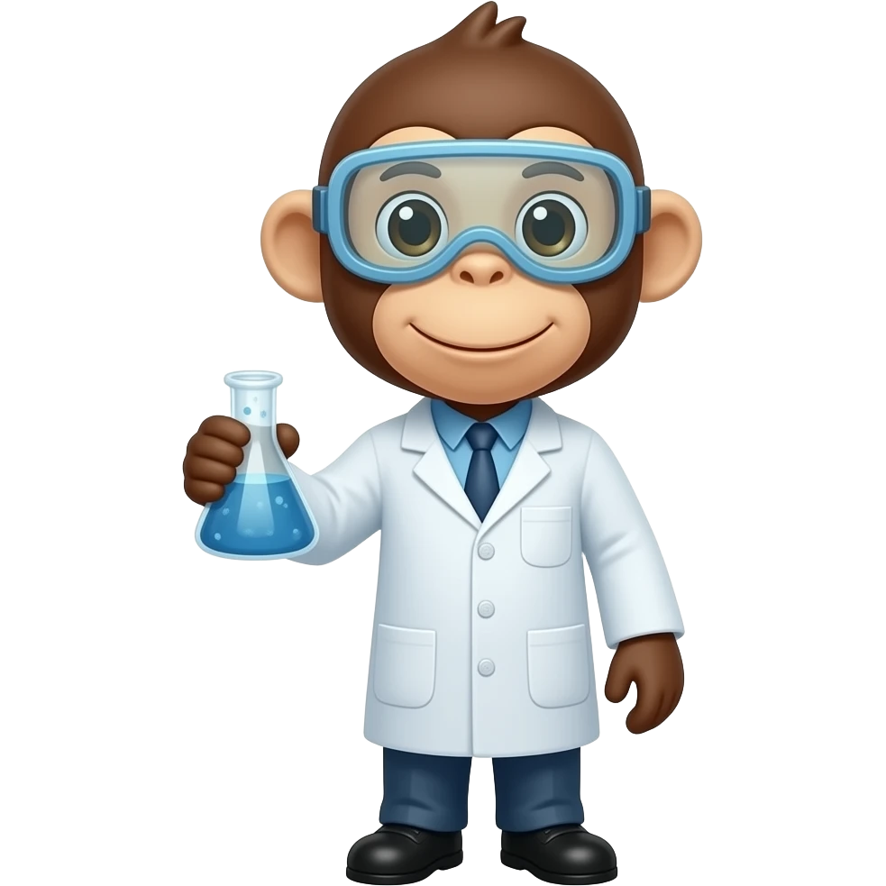 Мавпа в образі науковця emoji