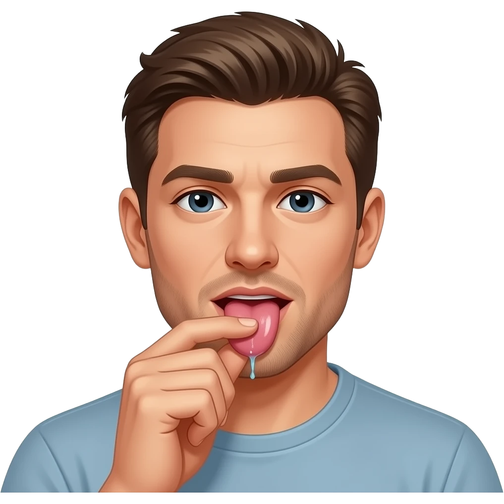 A man that is licking a wet pussy emoji