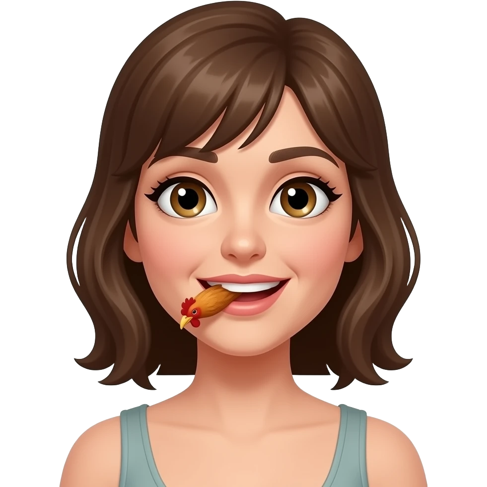 Woman with  cock in mouth emoji