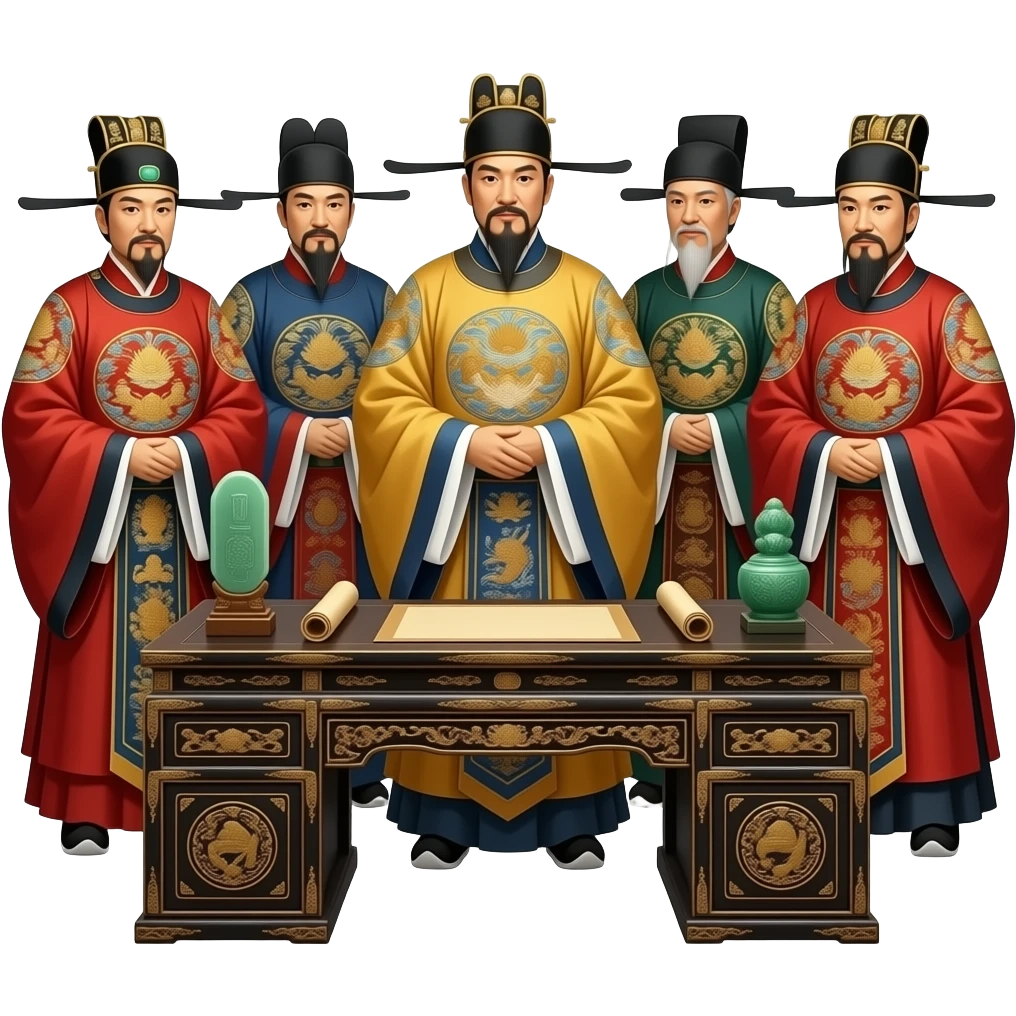 多个人  古代的大臣 emoji