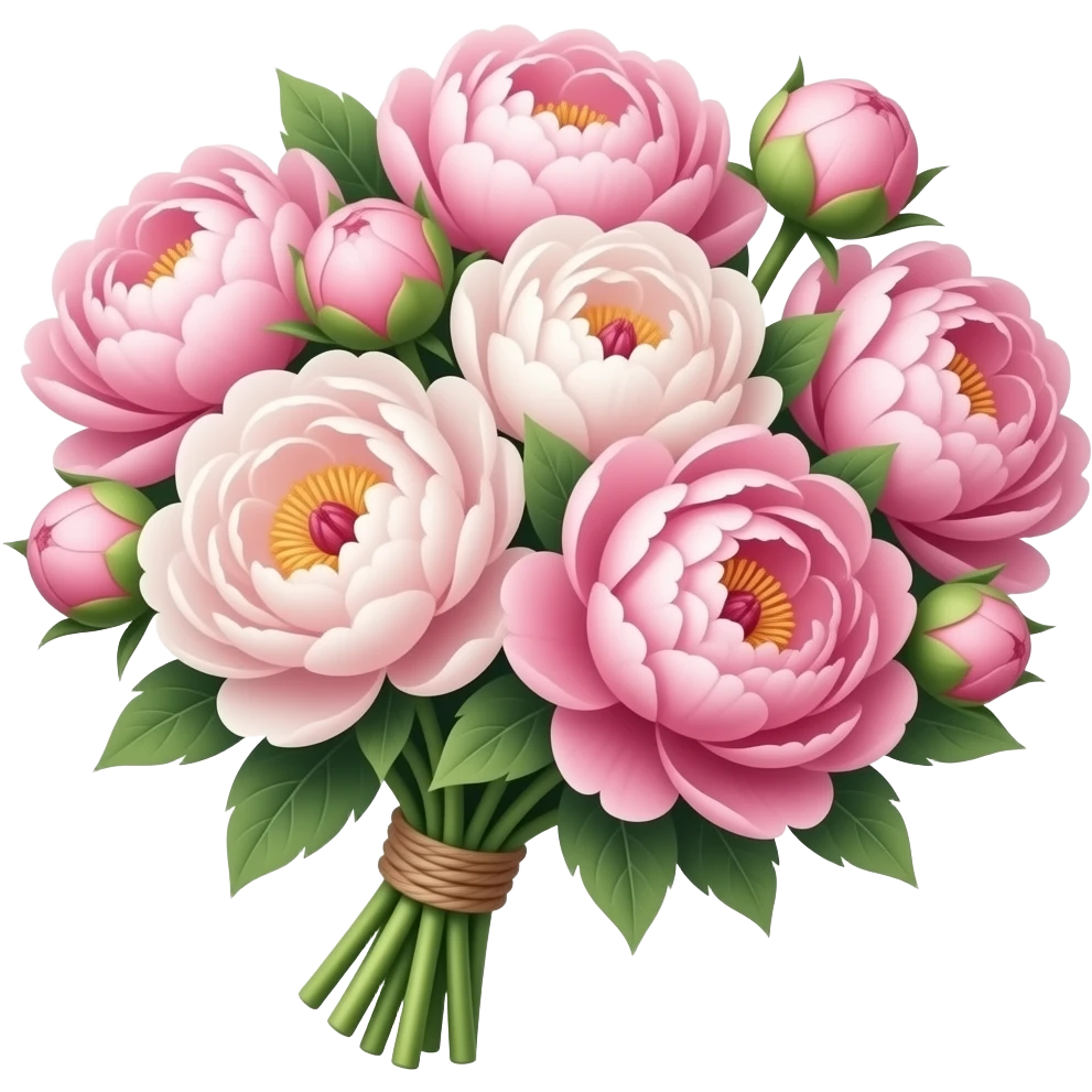 Beautiful peonies bouquet emoji