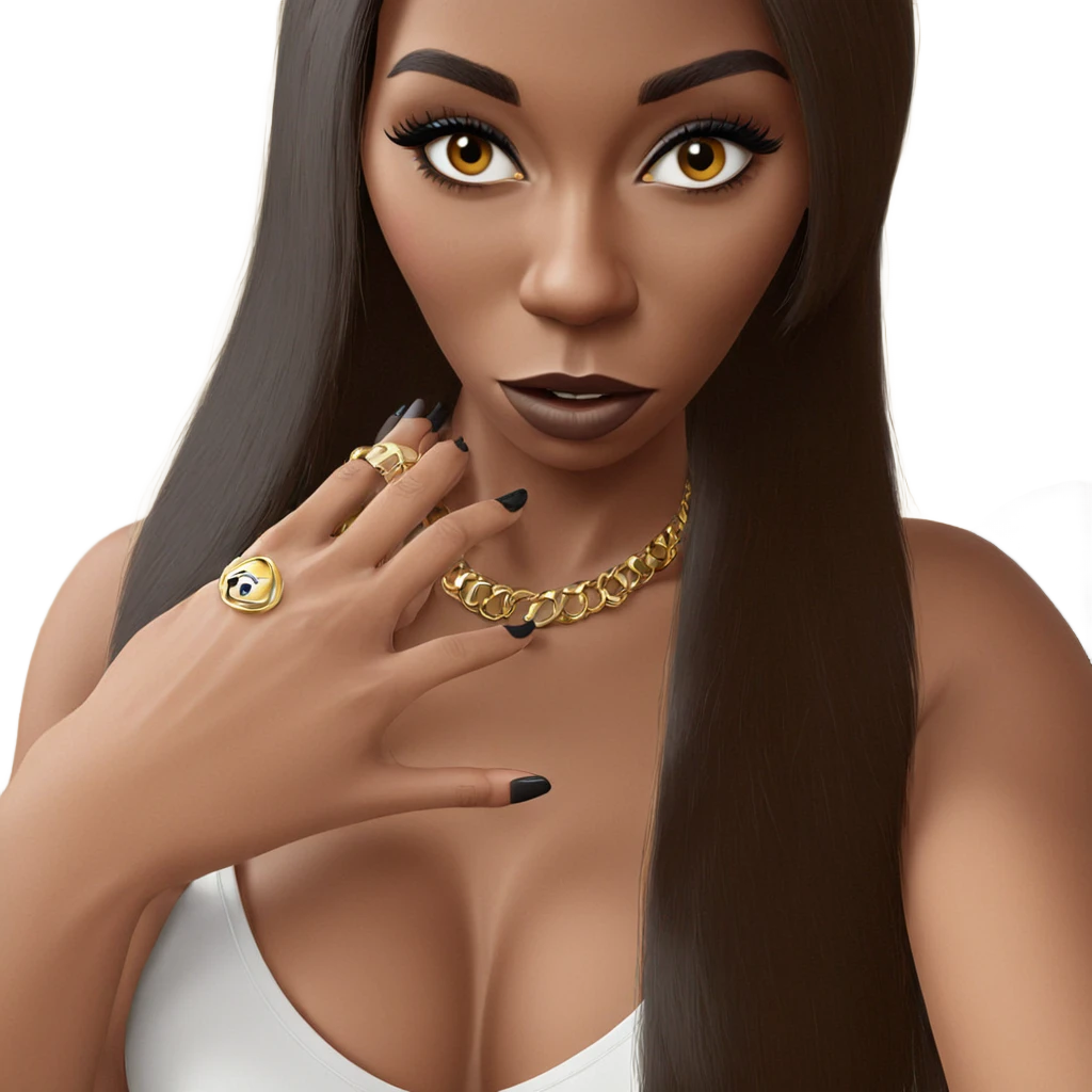 realistic portrait of dark beauty emoji