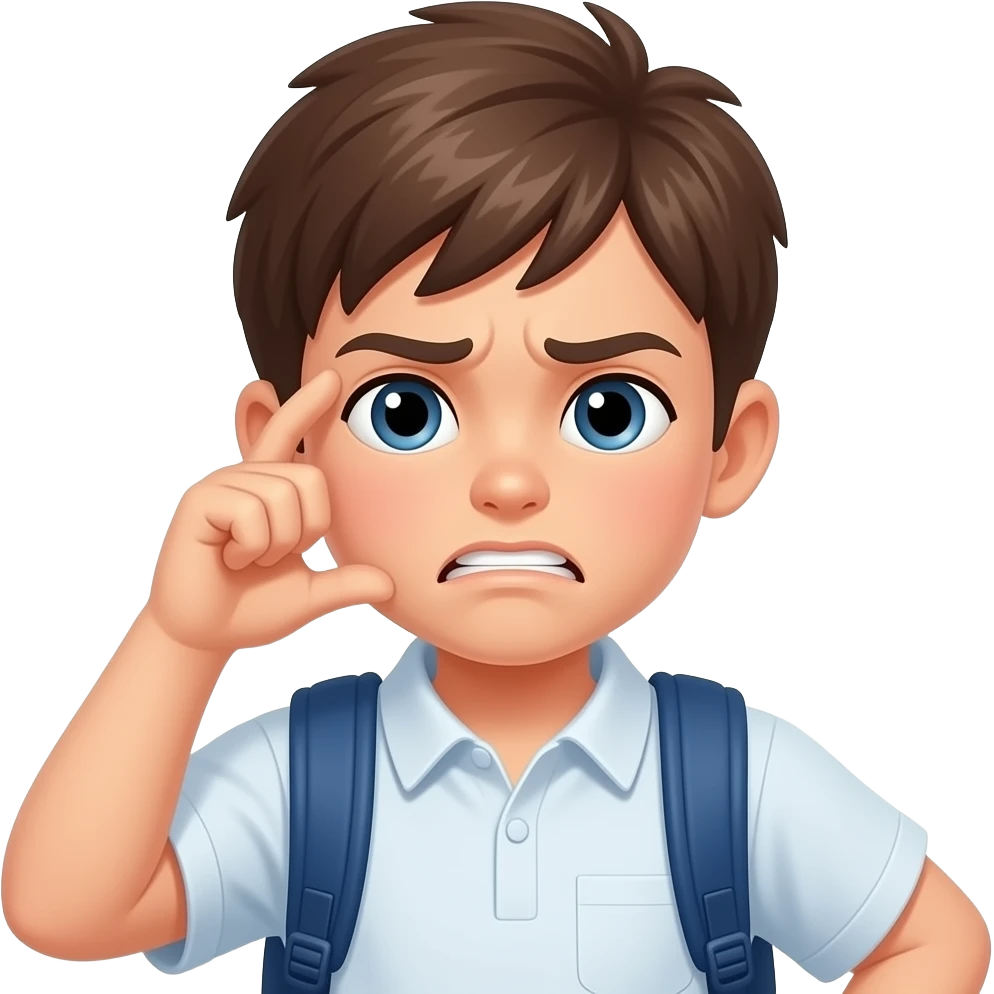 kid getting in trouble at school emoji