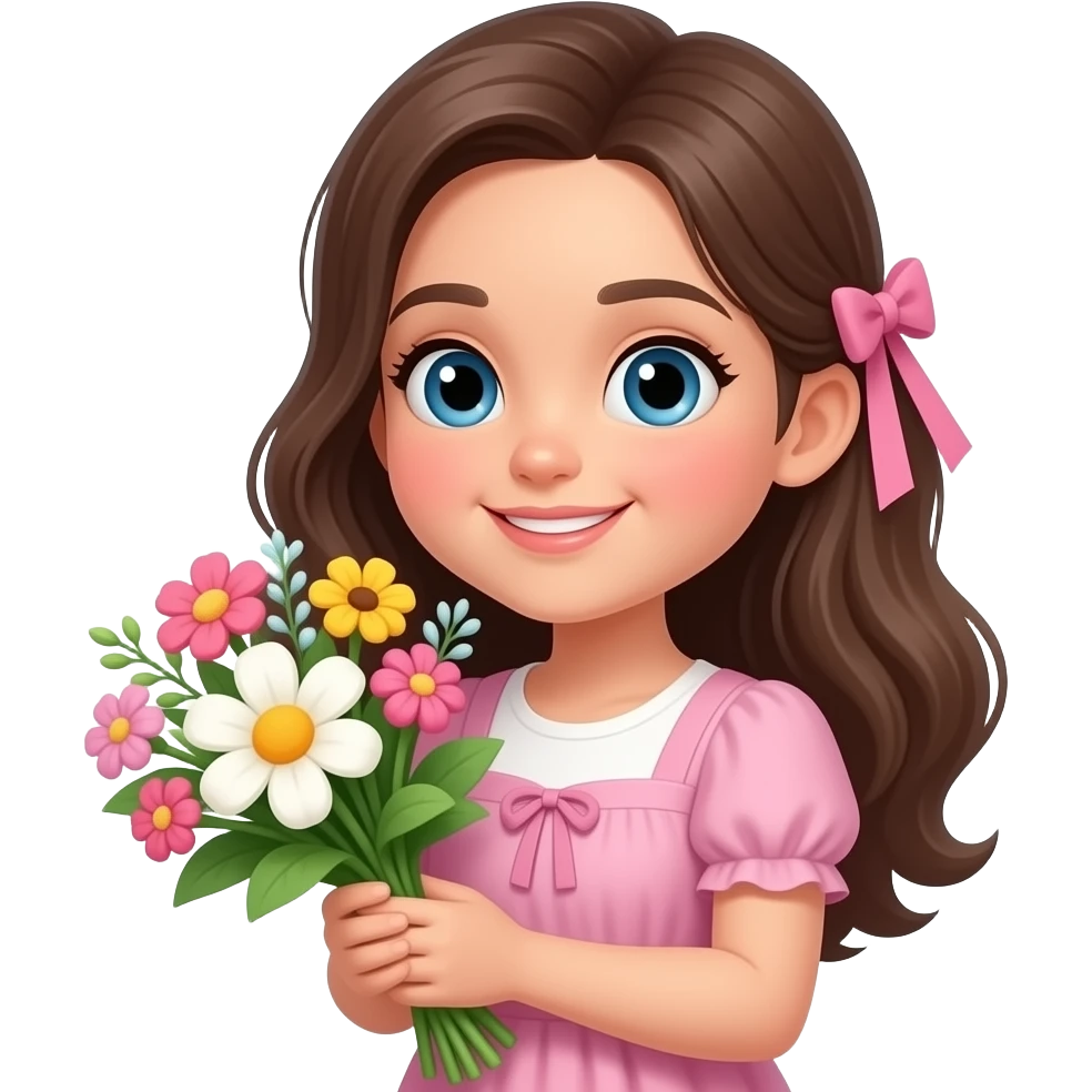 girl giving flowers emoji