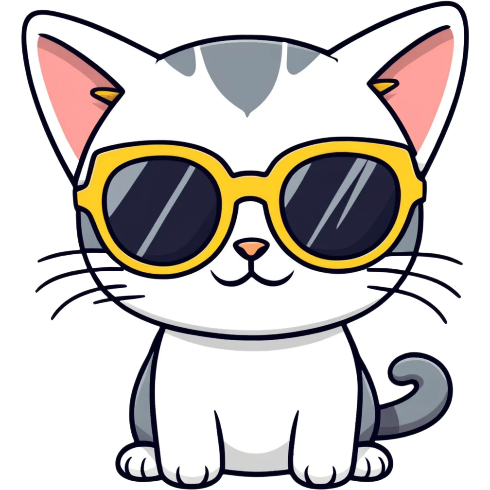 Cat with sunglasses emoji