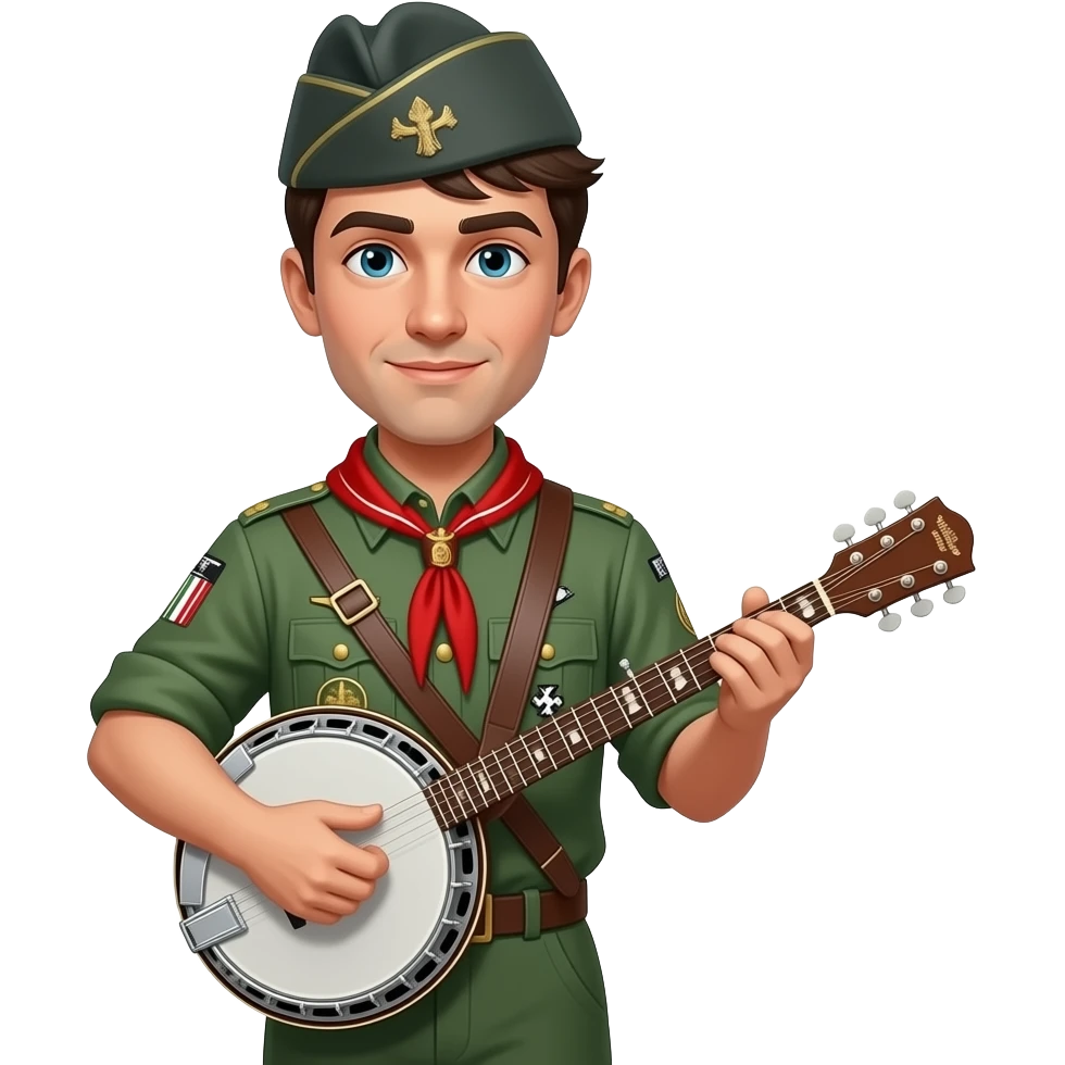 german  scout with banjo emoji