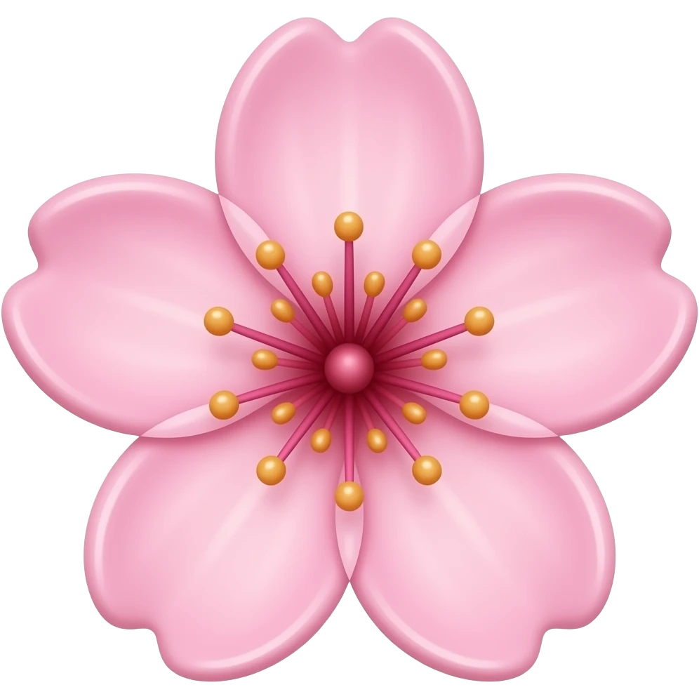 нарисуй цветы черешни с лоском и объёмом с насыщенным цветом emoji