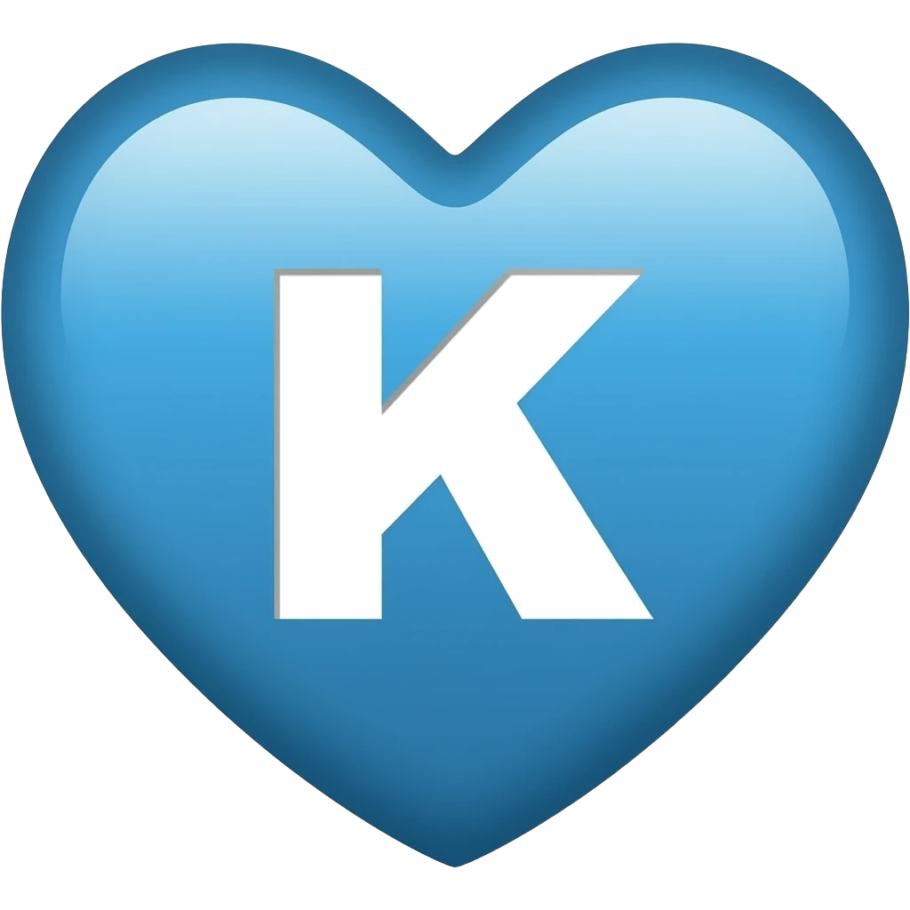 blue heart with K inside emoji
