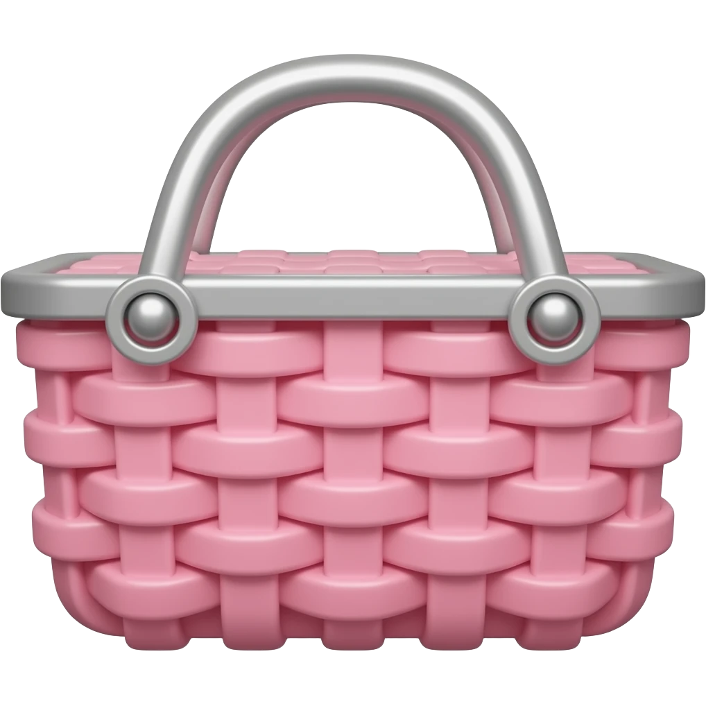 Pink picnic basket with two handles emoji