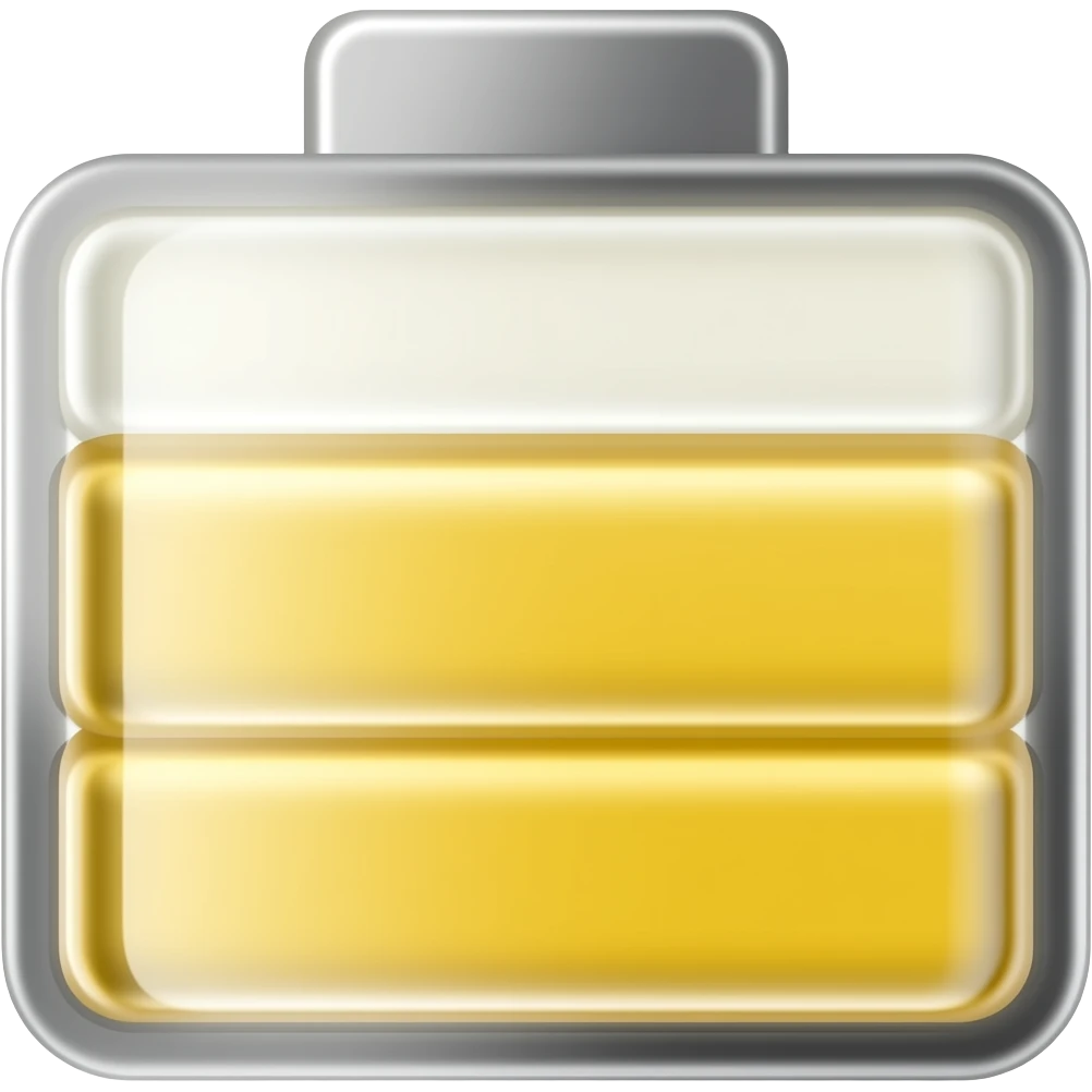 🔋 make the battery half and yellow colour and keep all the features emoji