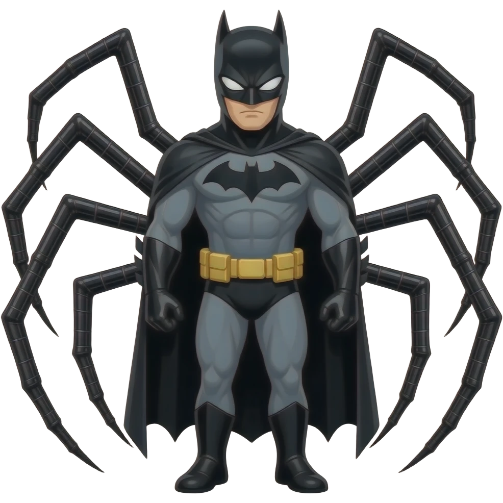 spider with venom symbiot with batman mask emoji