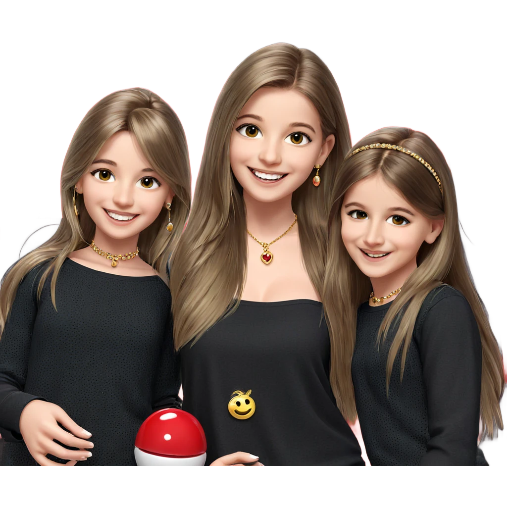 smiling girls with jewelry emoji