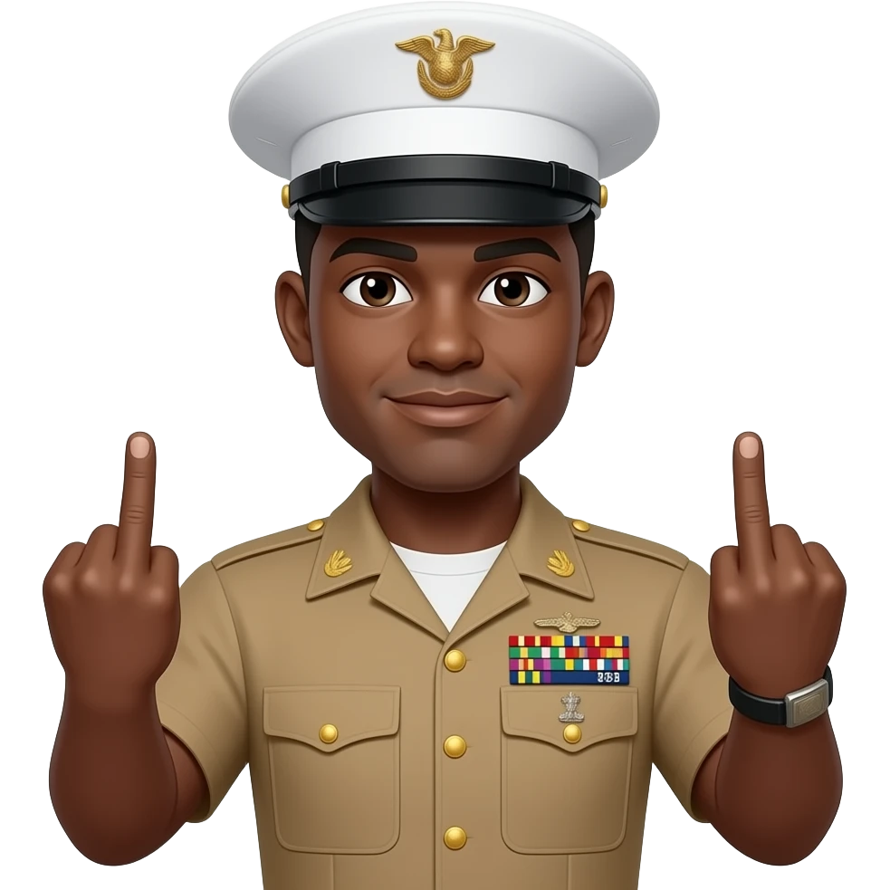 Us Marine giving 2 middle fingers emoji