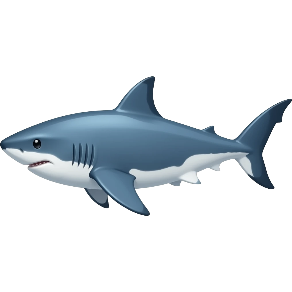 An indigo colored shark emoji