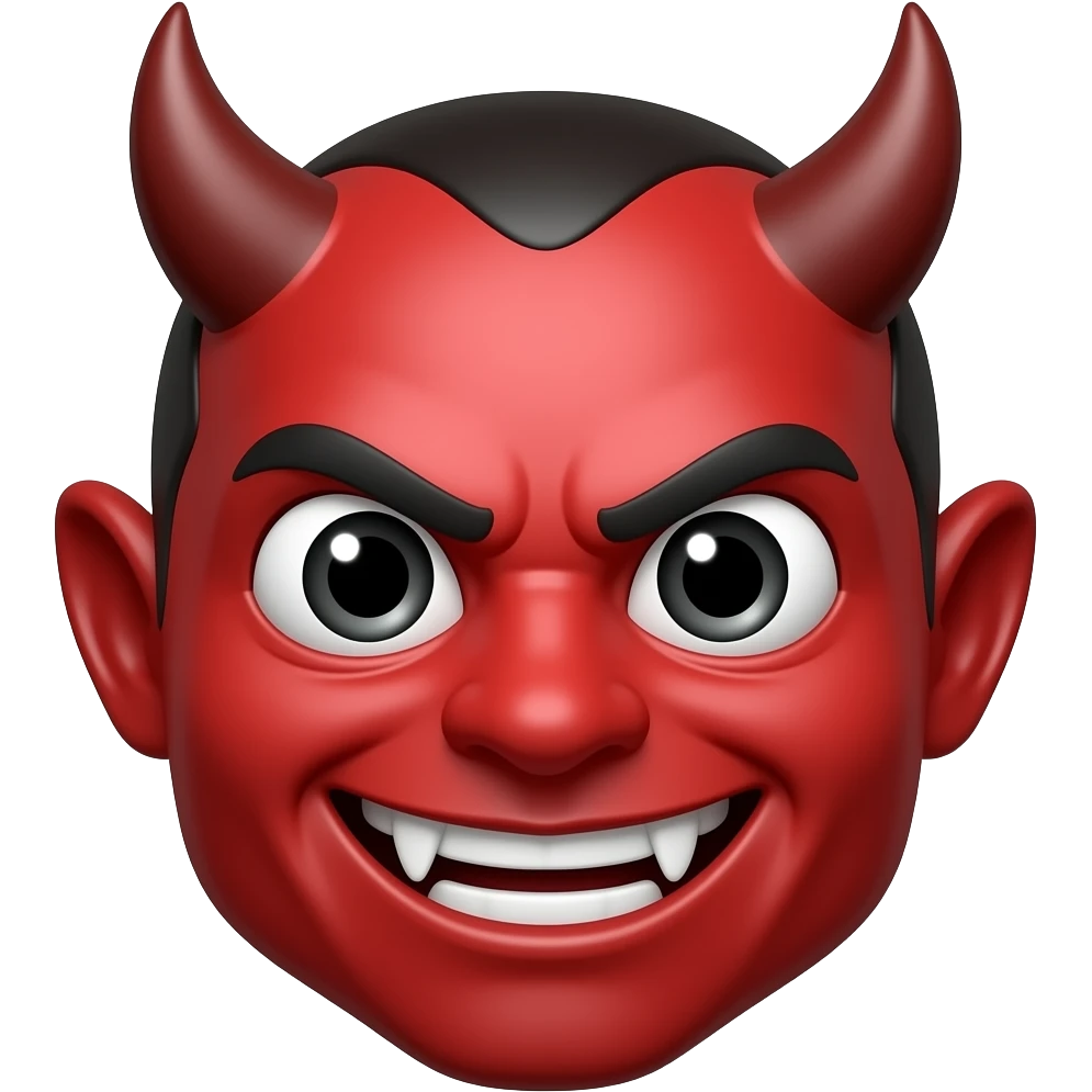 Emoji red demon face  silly emoji