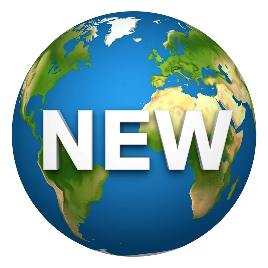 EARTH WITH WORD NEW emoji