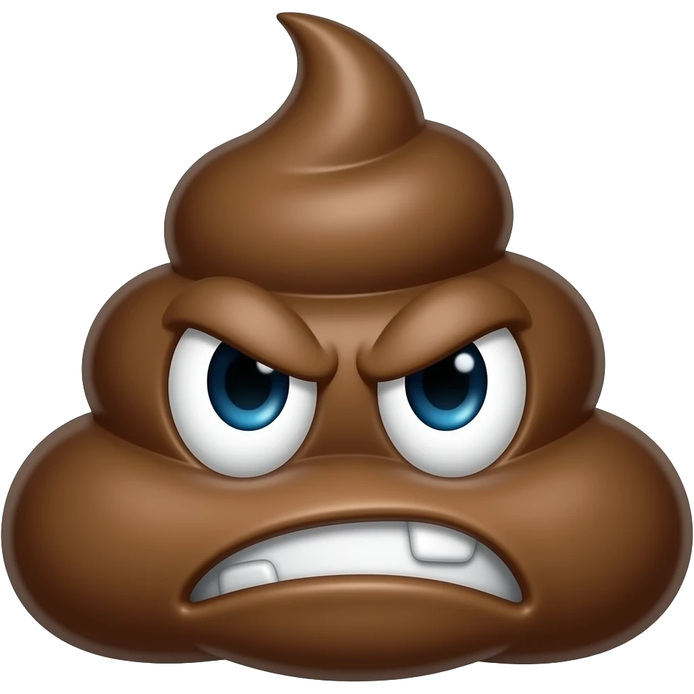 Un caca en colère emoji