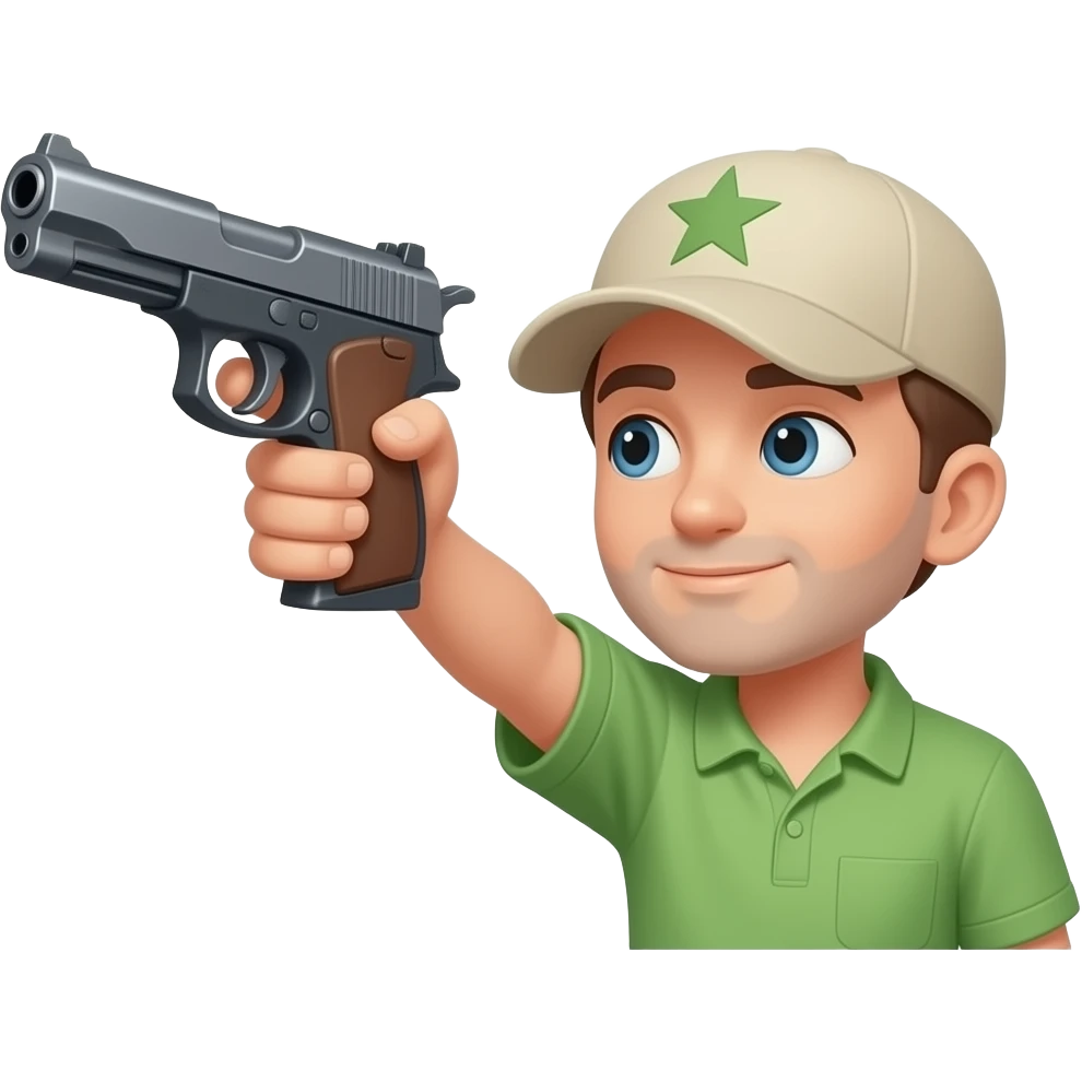 a gun towards someones head in destress emoji