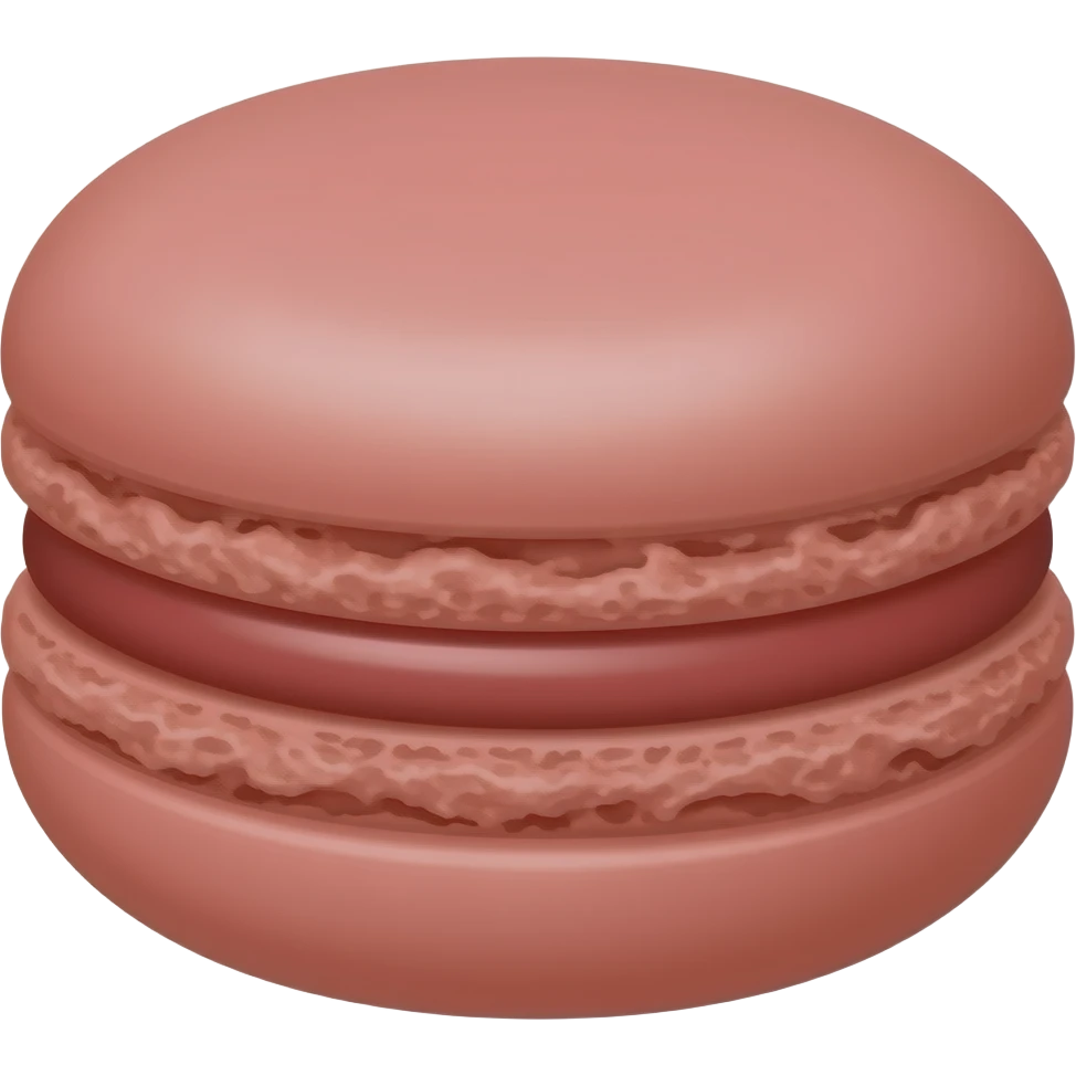 a pastel red macaron with a slightly lighter red filling emoji
