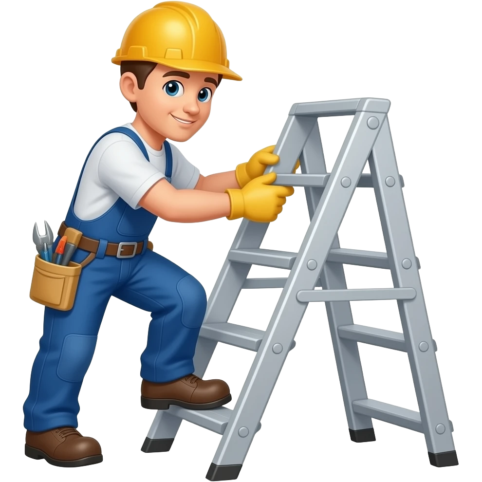 electrician working on folding stairs emoji