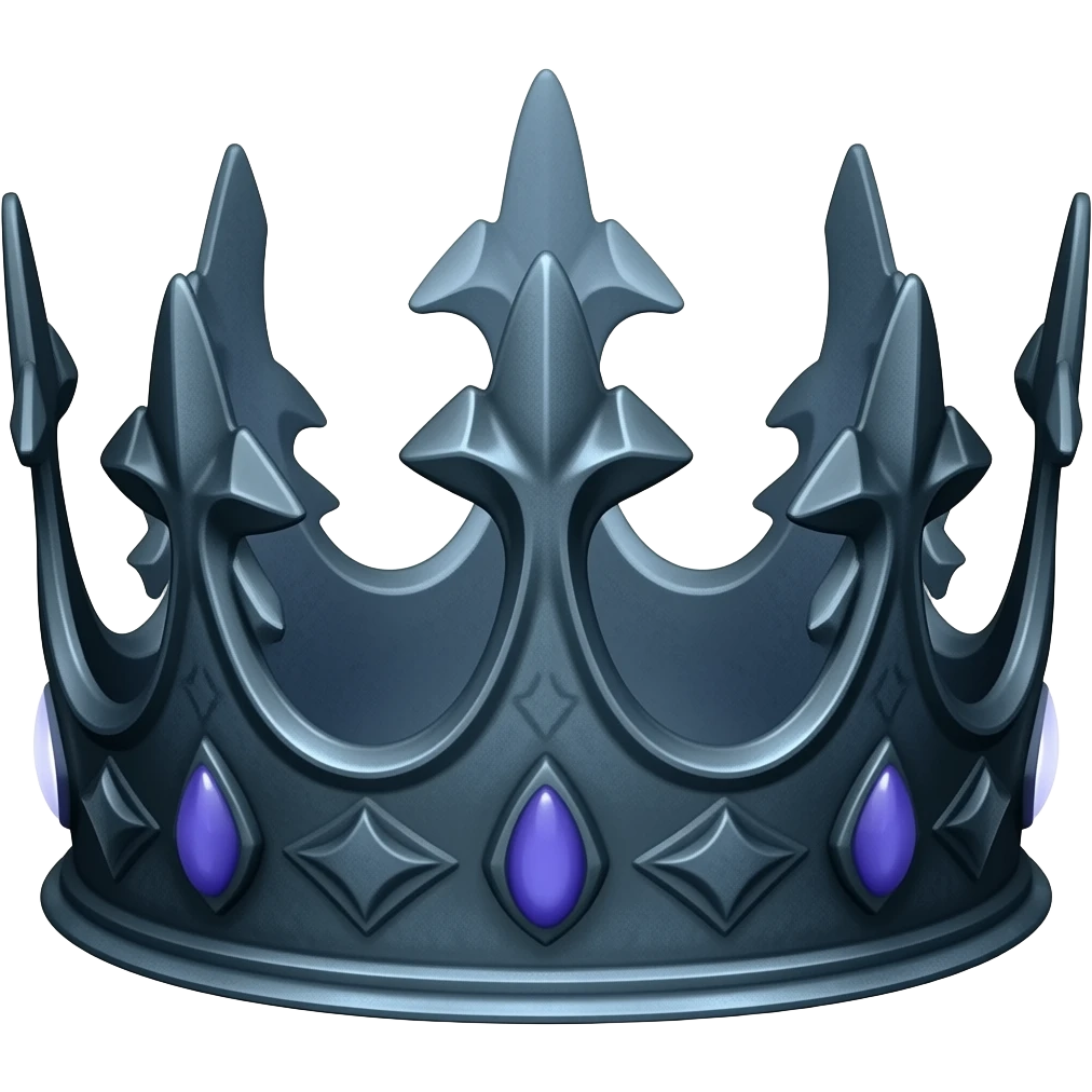 blue and black gothic death crown emoji