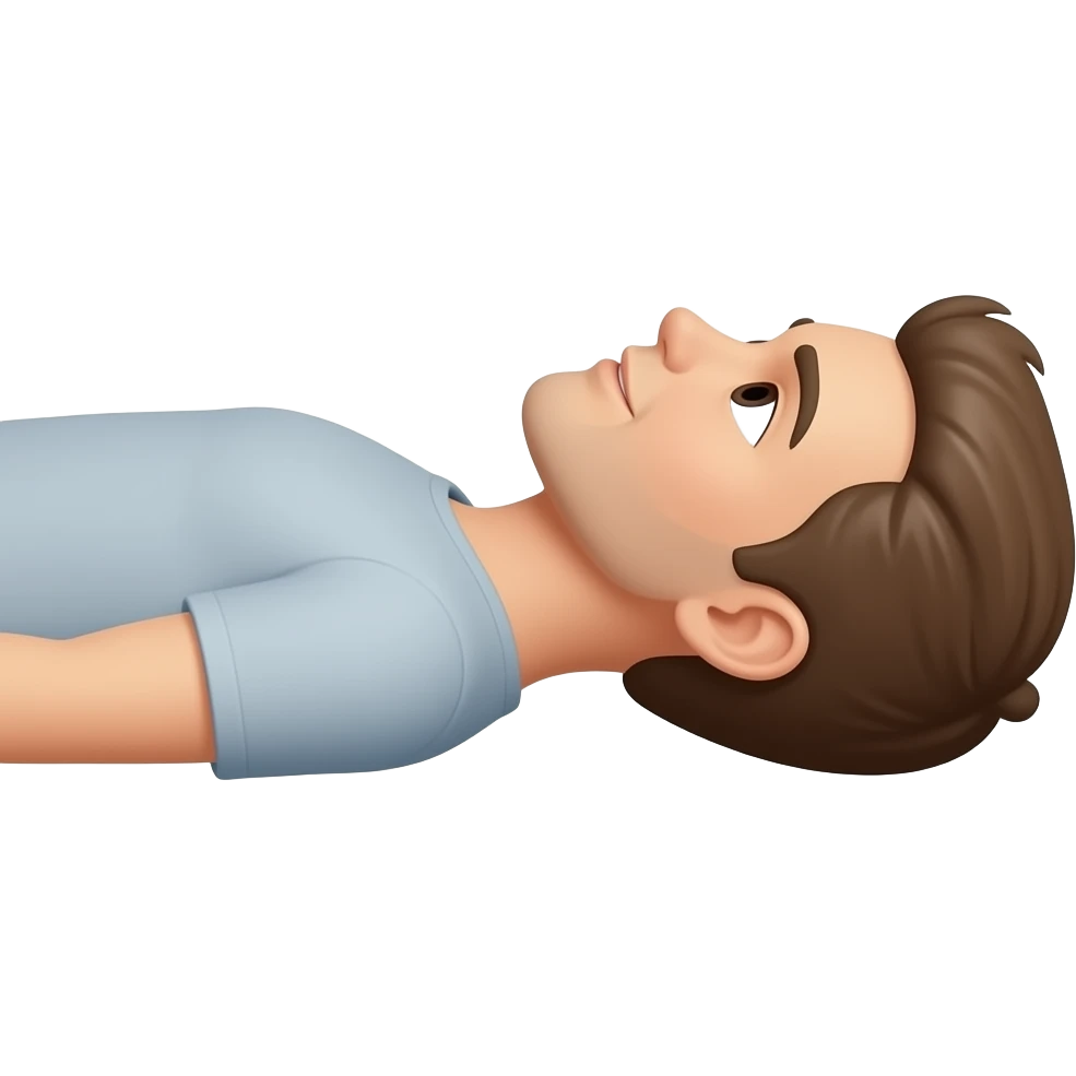 one knee up 90 degree, lying on back. from side emoji