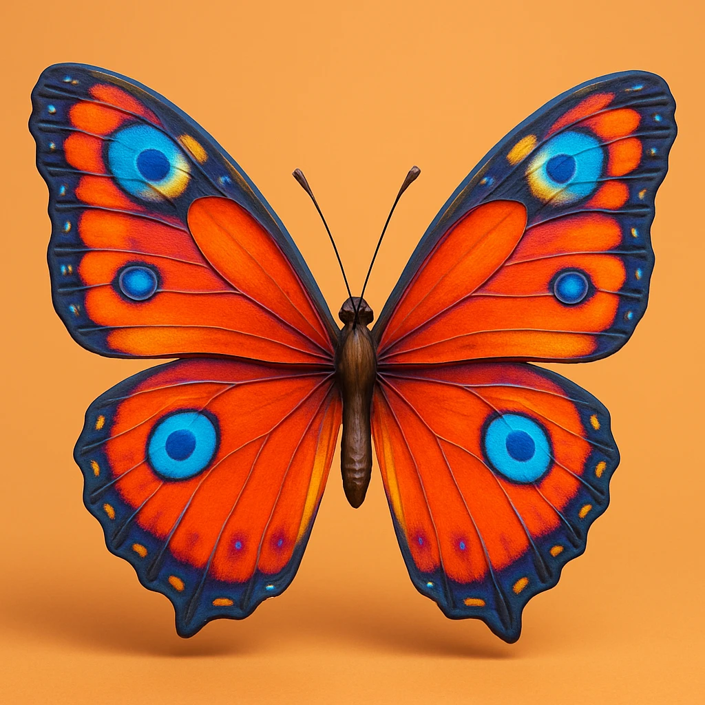 Bright butterfly wings.  realistic cartoony 3d emoji