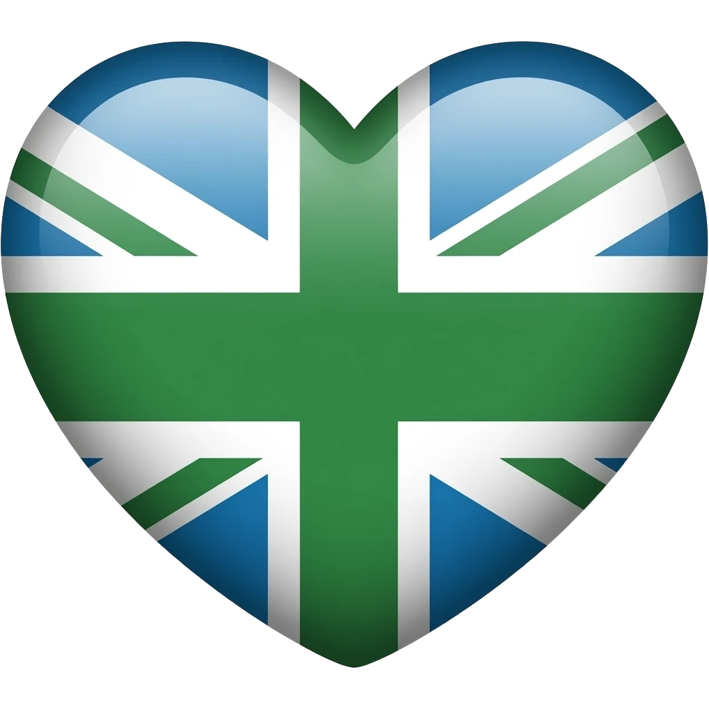 a heart in a brittish racing green color emoji