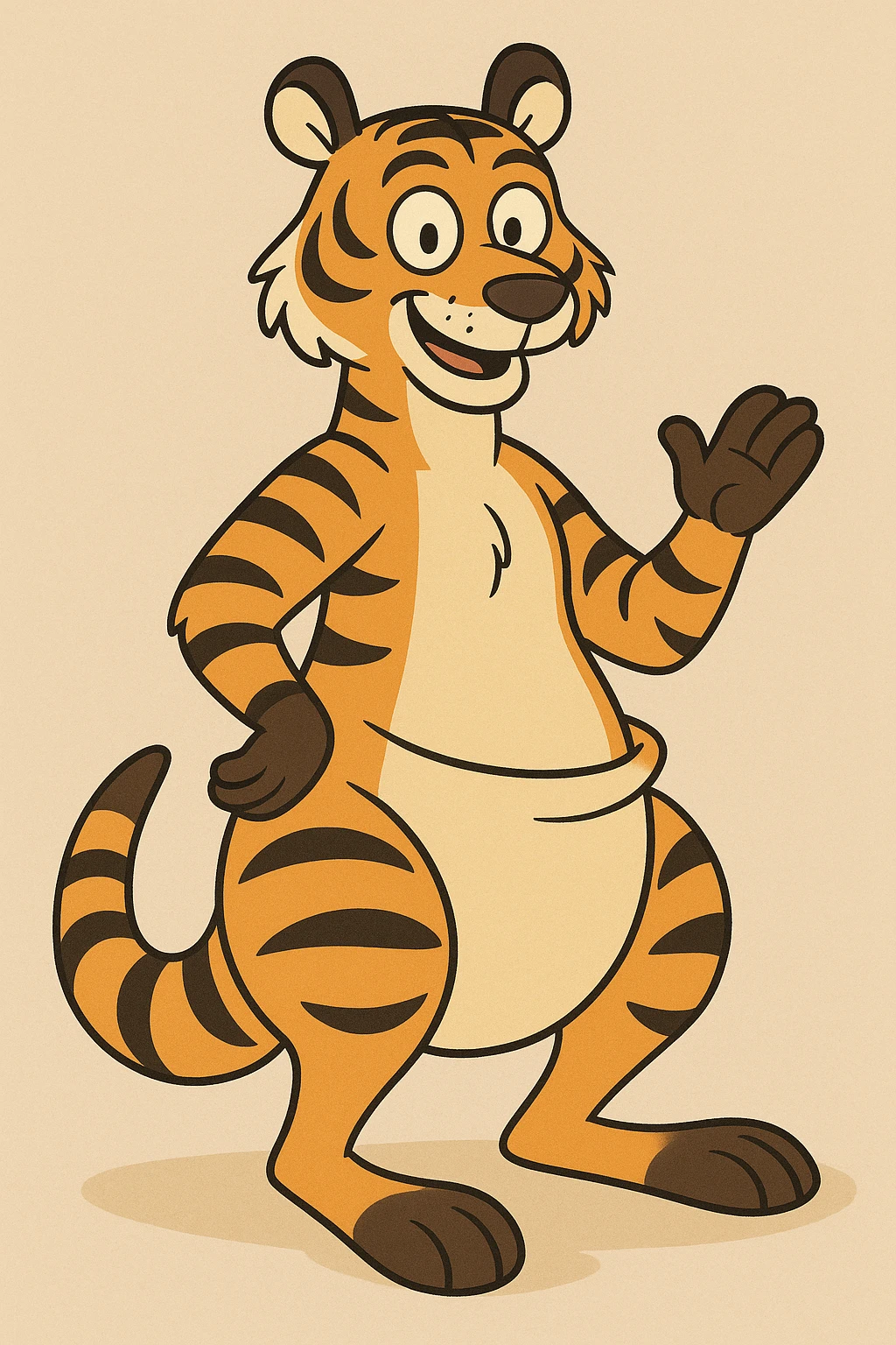 cartoon style tiger kangaroo hybrid emoji