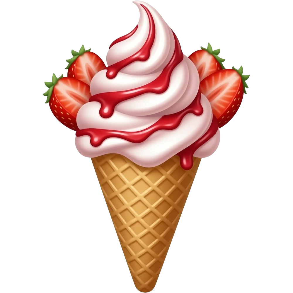 strawberry aethtetic ice cream emoji