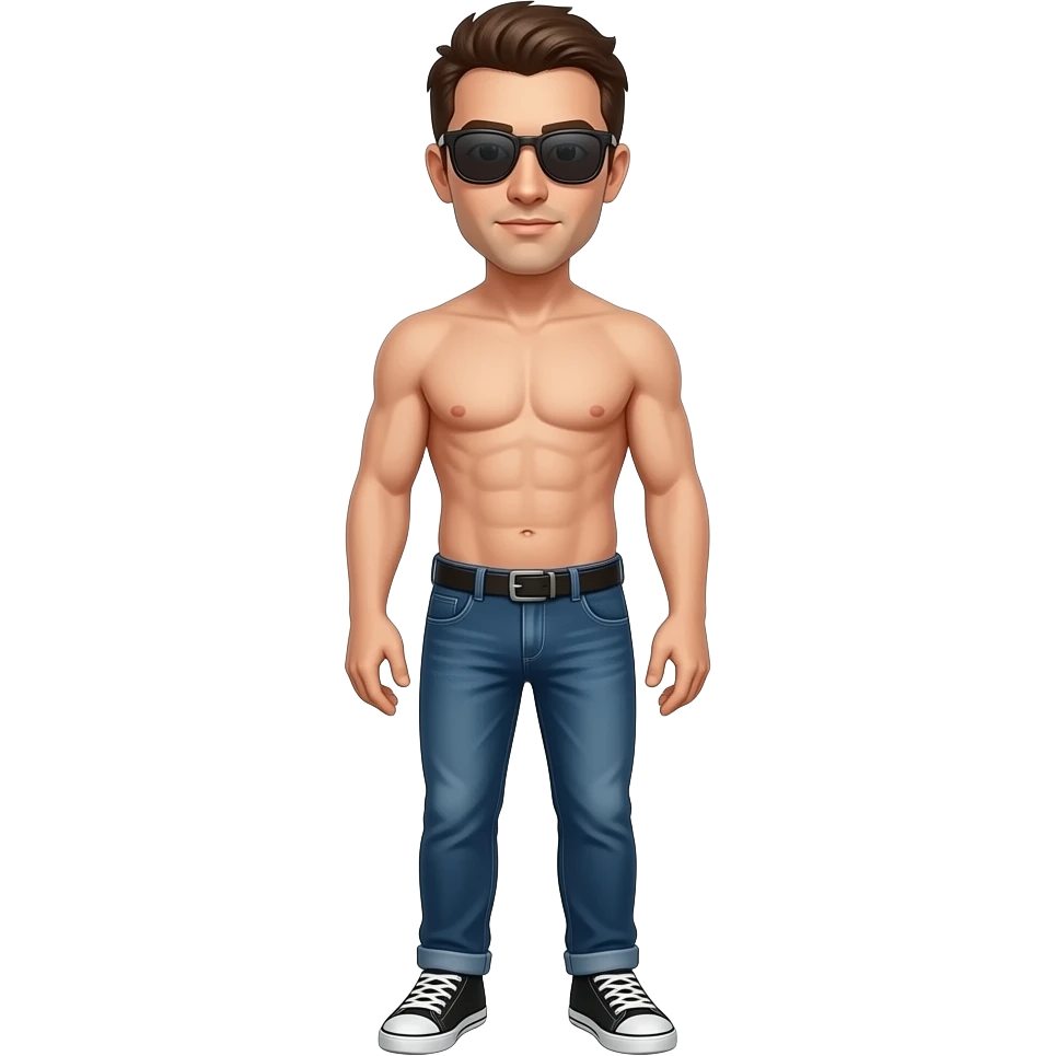 No clothes /man with sunglasses /full length body emoji