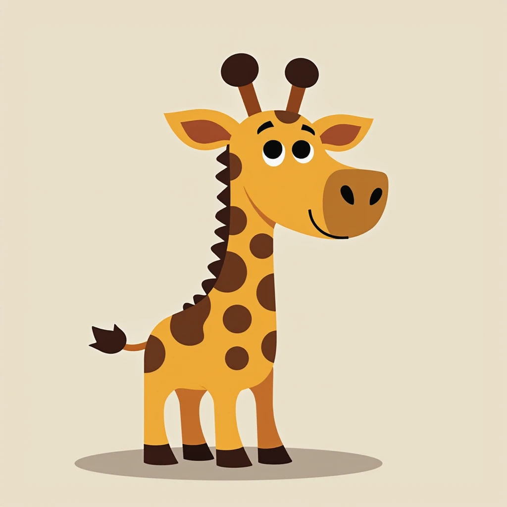 Flat design style giraffe emoji