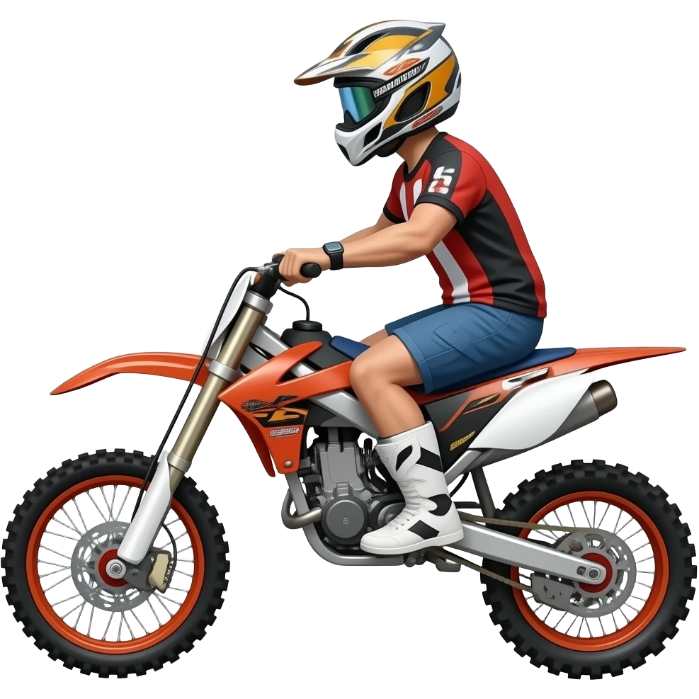 Man wheelie riding offroad motorcycle emoji