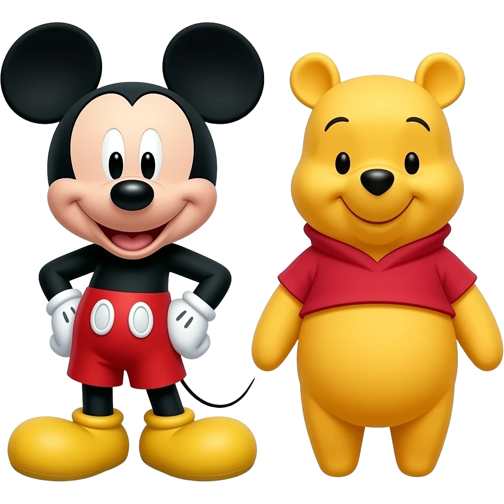 Mickey Mouse Full-Body and Winnie the Pooh Disney Full-body emoji