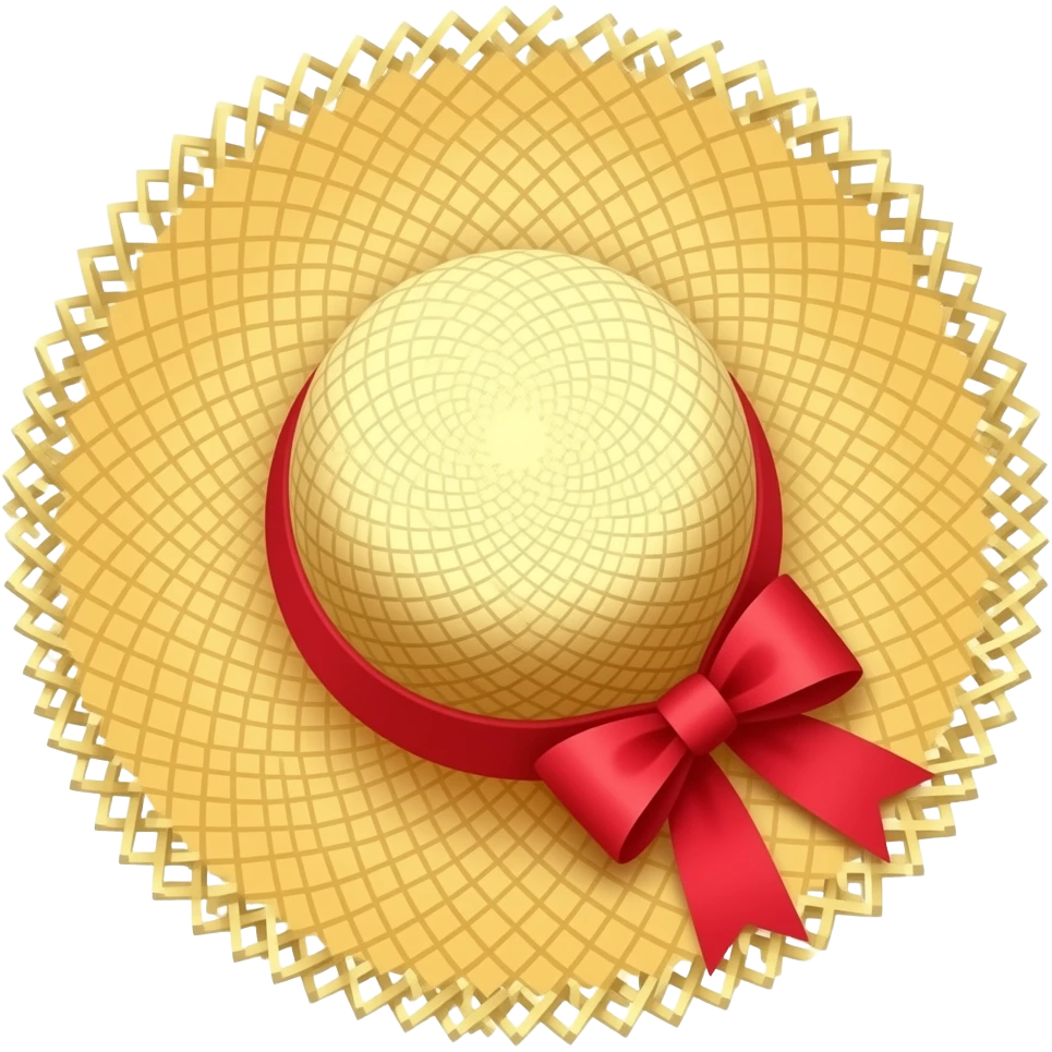 beach hat with red ribbon emoji