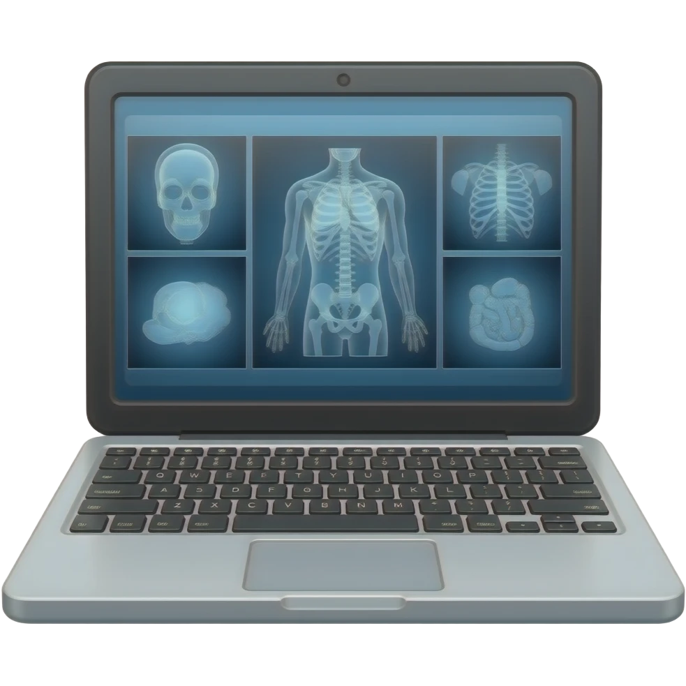 A laptop with a medical image on the screen emoji