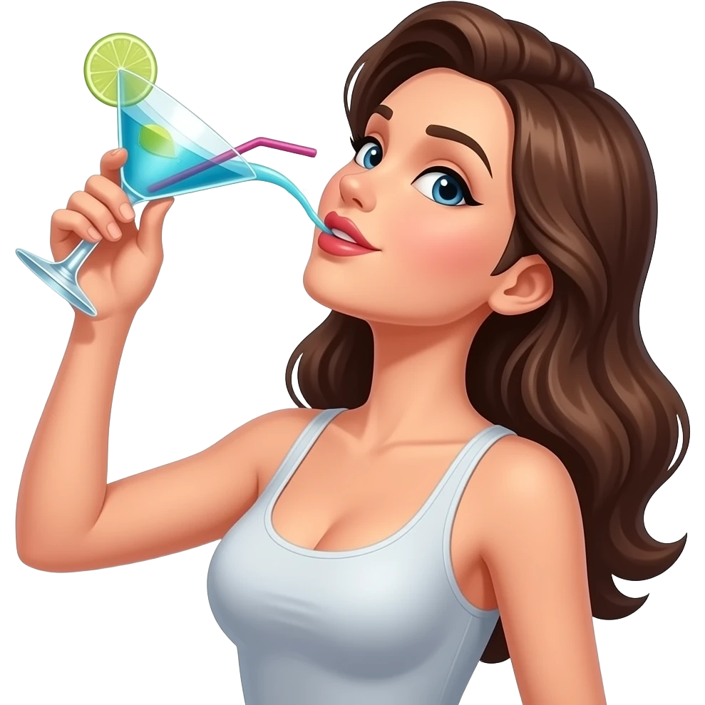 A sexy woman throwing it back emoji