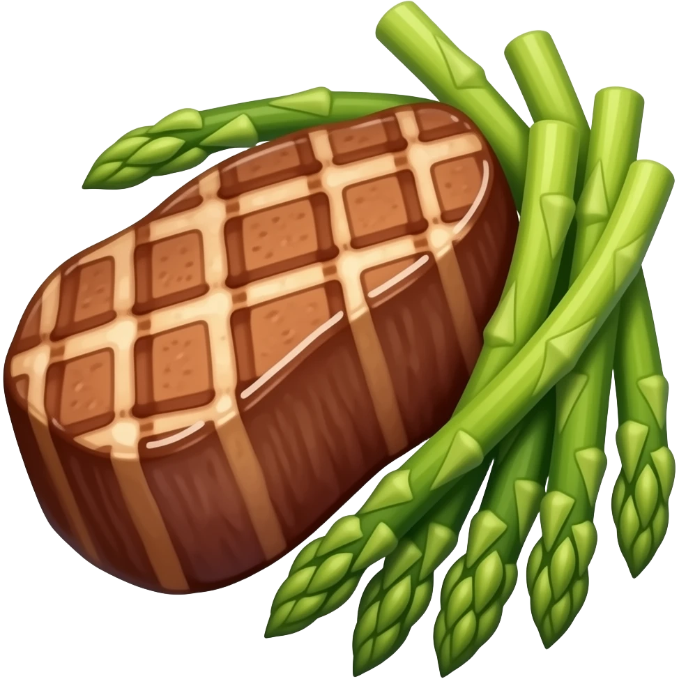 Steak and asparagus emoji