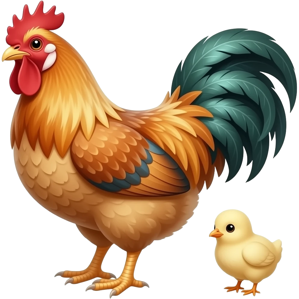 chicken with a baby chick emoji