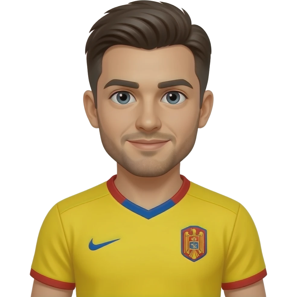 haz esa imagen con la camiseta de la seleccion de rumania emoji