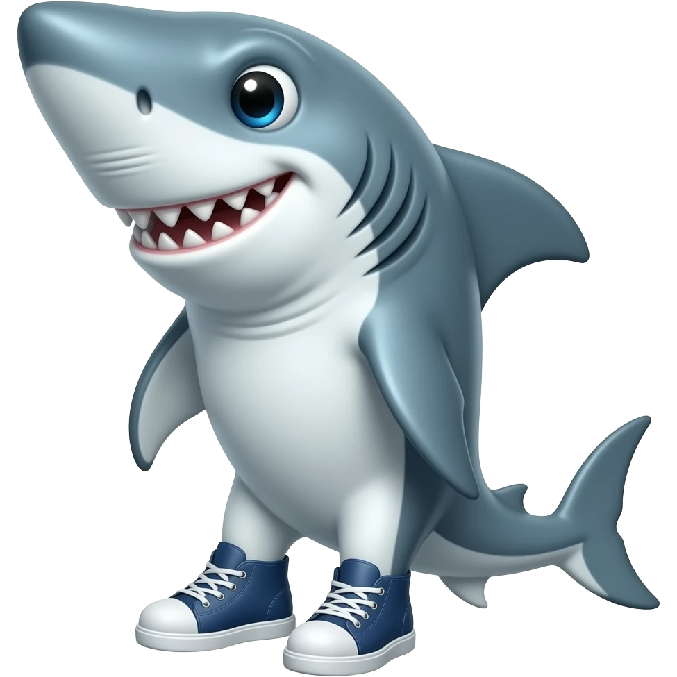 Shark with shoes emoji