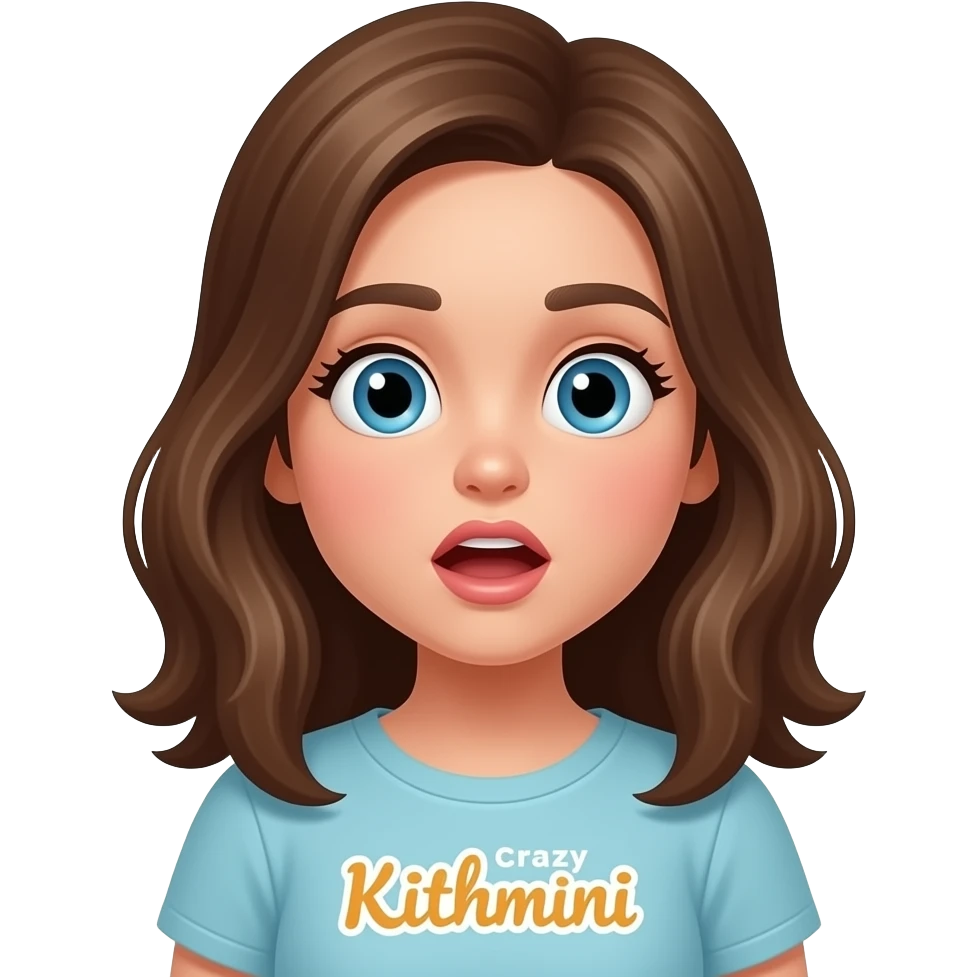 girl is surprised image.
add the text "Crazy Kithmini" emoji